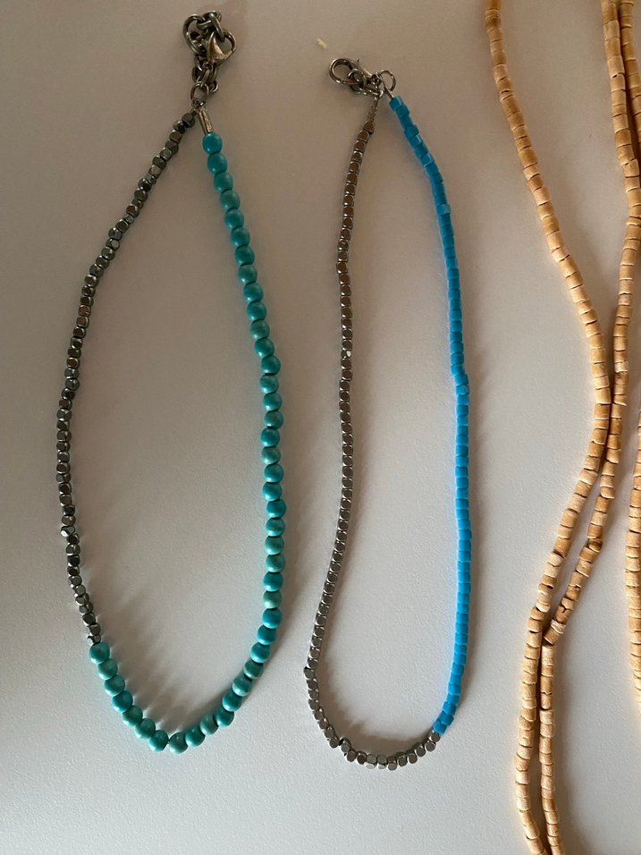 Uzun Turkuaz Boncuklu Bohem Kadın Kolyesi - Görsel 2