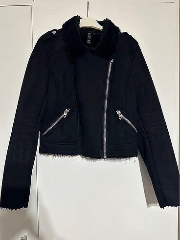 Zara siyah biker ceket S