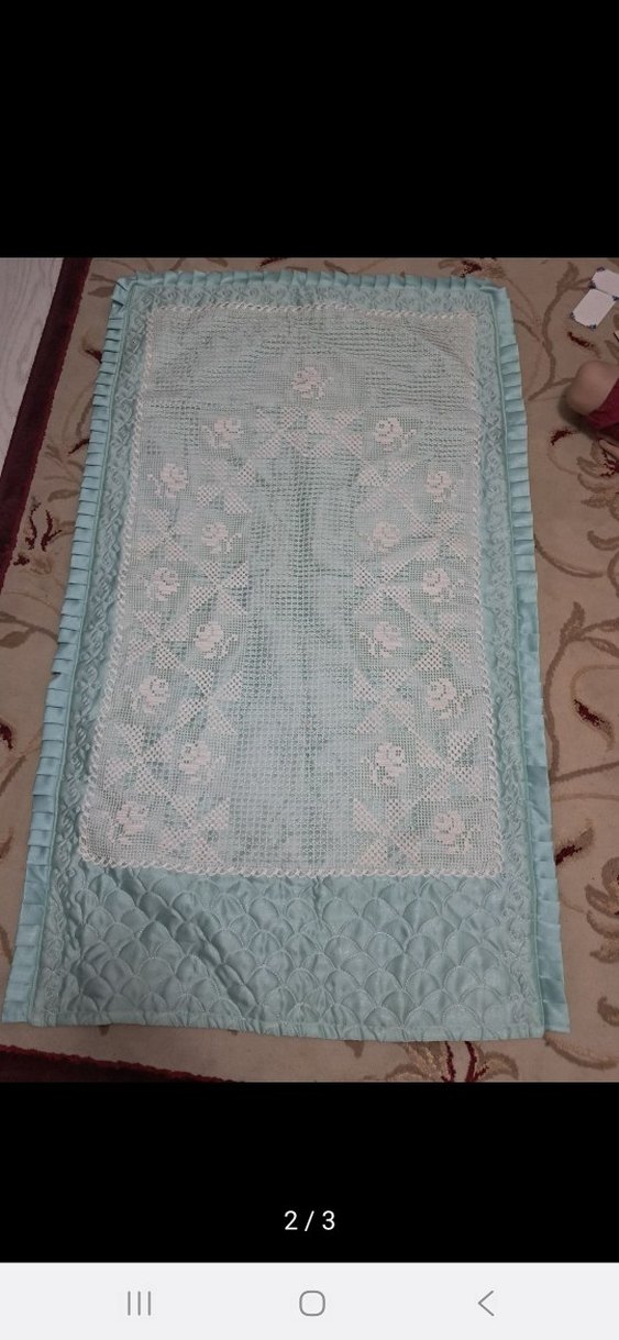 Dantel nakışlı çeyiz damat filin seccadesi - Görsel 2