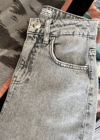 32 Beden Gri defacato mom jeans