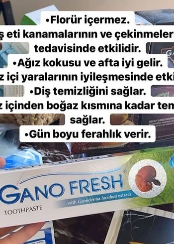 Florür İçermeyen Helal Sertifikalı Gano Fresh Diş Macunu - Görsel 2