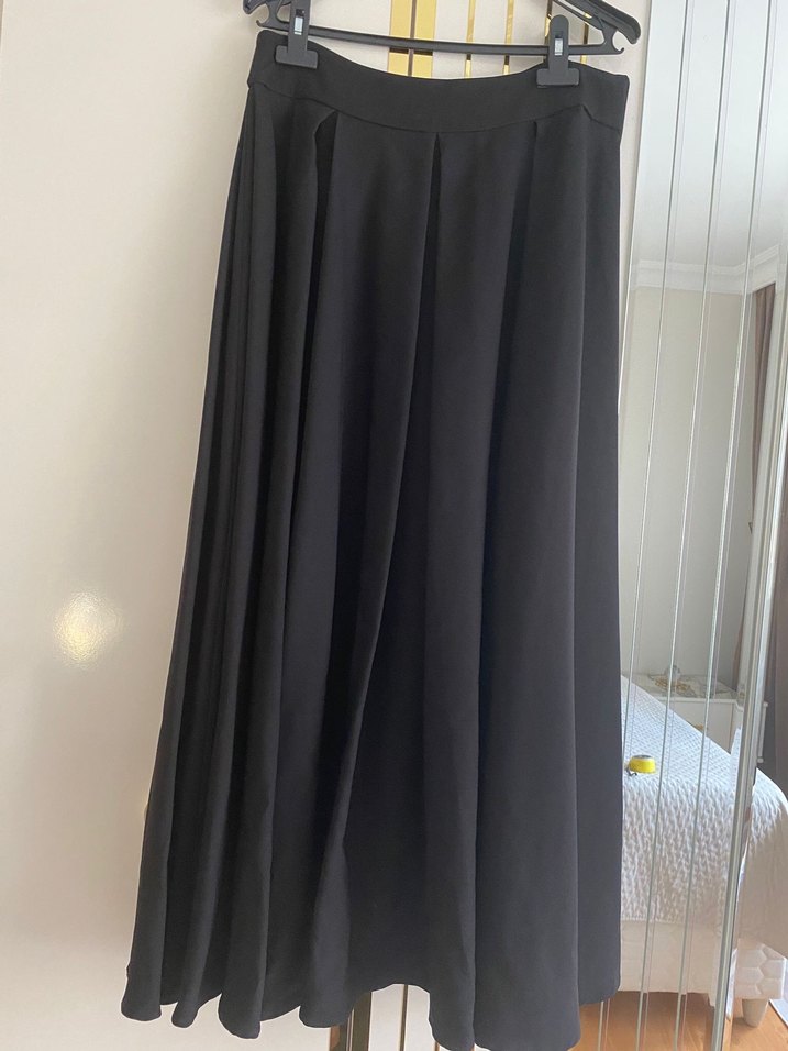 Düğmeli Siyah Kadın Blazer Ceketli etekli takım - Görsel 2