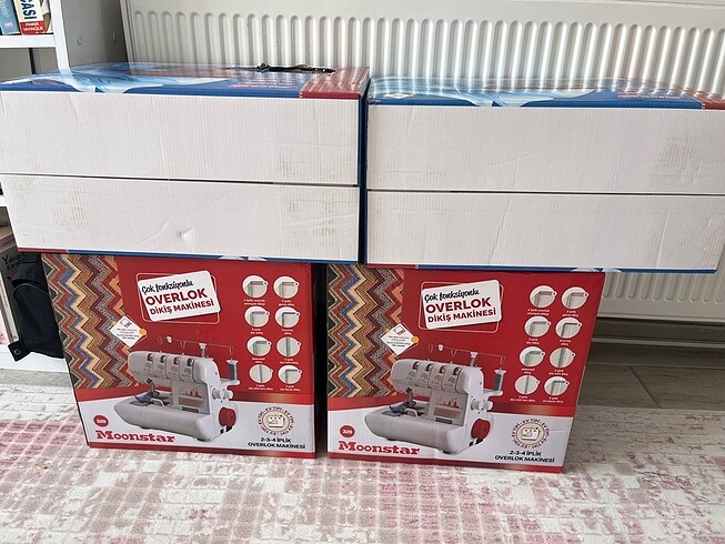 Beden beyaz Renk Moonstar ev tipi overlok makinası sıfır paket