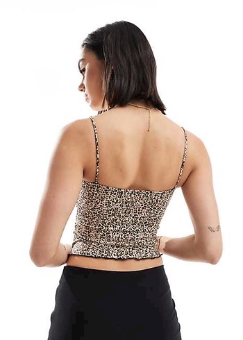 leopar desenli top - Görsel 2