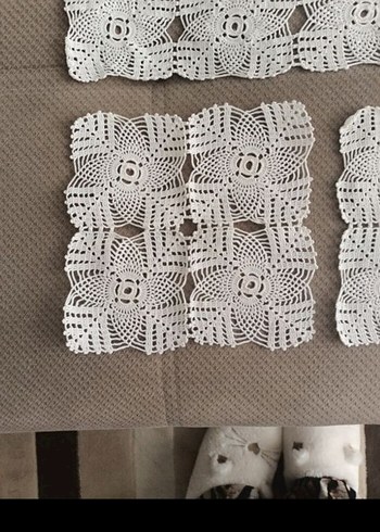 Bohem Tarzı El Yapımı Beyaz Dantel Motif