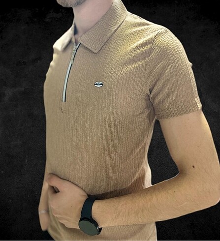 Diğer SteezyBusiness Fermuarlı Kahverengi Polo Yaka Tişört