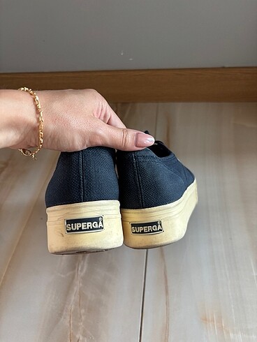 38 Beden Yüksek topuklu lacivert Superga