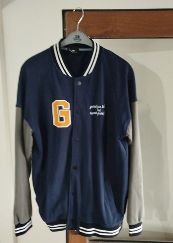 Erkek Çocuk Mavi Gri Baskılı Düğmeli Ceket - Görsel 2