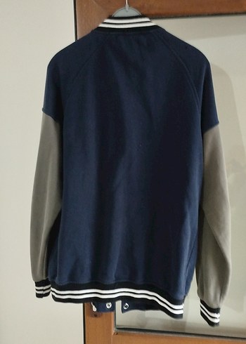 Erkek Çocuk Mavi Gri Baskılı Düğmeli Ceket - Görsel 4