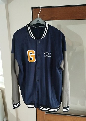 Erkek Çocuk Mavi Gri Baskılı Düğmeli Ceket - Görsel 3