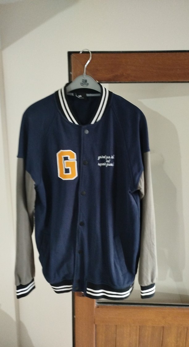 Erkek Çocuk Mavi Gri Baskılı Düğmeli Ceket - Görsel 2