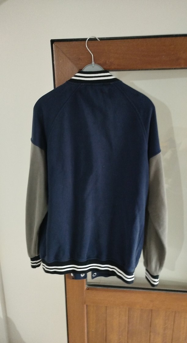 Erkek Çocuk Mavi Gri Baskılı Düğmeli Ceket - Görsel 5