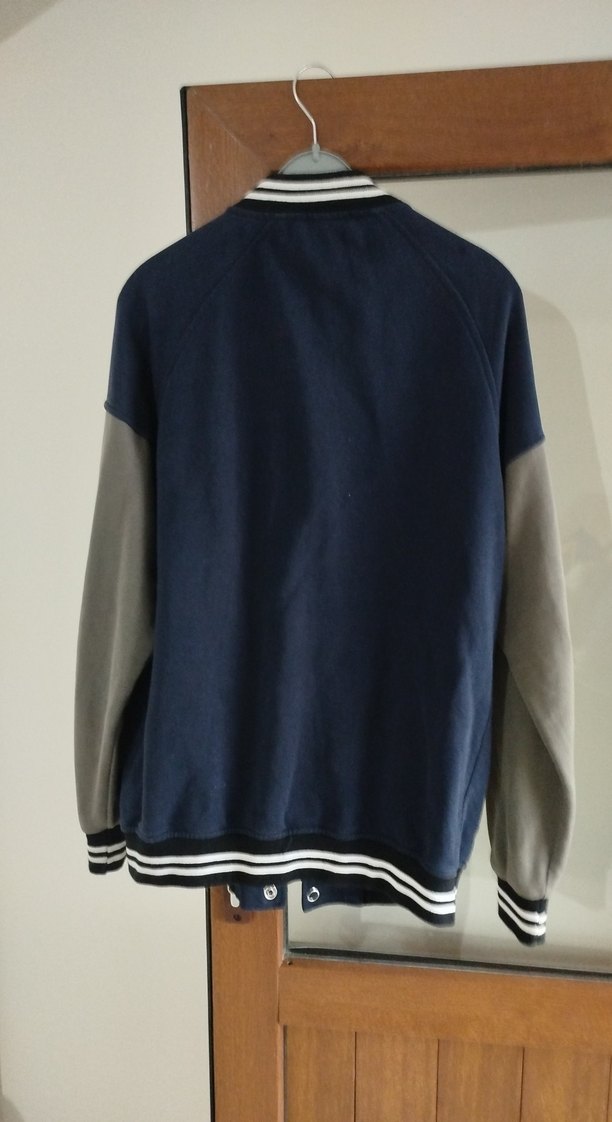 Erkek Çocuk Mavi Gri Baskılı Düğmeli Ceket - Görsel 4