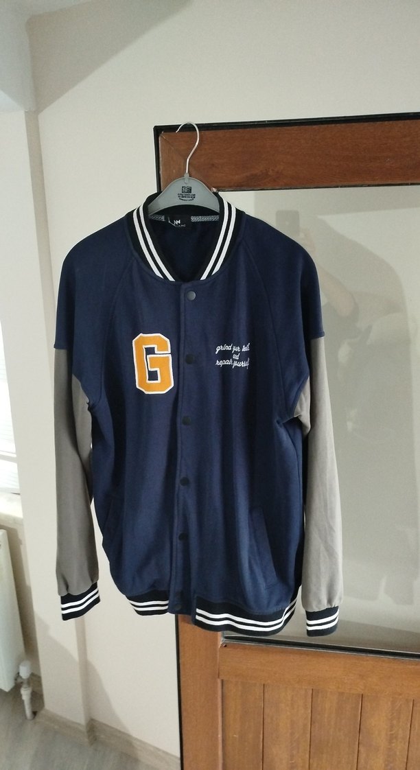 Erkek Çocuk Mavi Gri Baskılı Düğmeli Ceket - Görsel 3