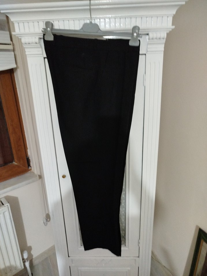 erkek Siyah Fitilli Kumaş Pantolon Velcro - Görsel 2