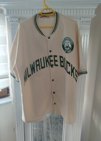 Beyaz Milwaukee Bucks Kısa Kollu Erkek Forma - Görsel 2