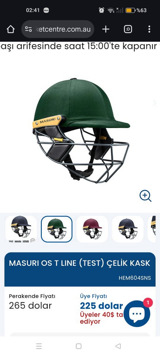 Masuri OS T Line Çelik Kask - Yeşil - Görsel 2