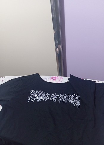 Siyah Baskılı Gotik Metal Grubu Tişört - Görsel 2