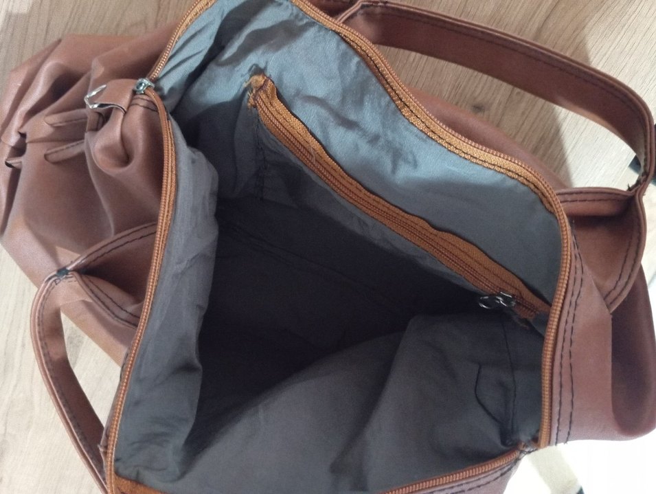 Kahverengi Deri Kadın Çanta - Görsel 5