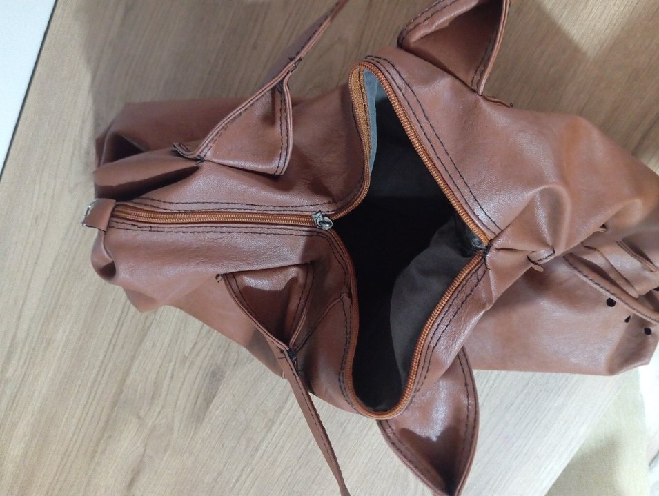 Kahverengi Deri Kadın Çanta - Görsel 4