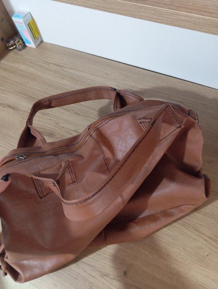 Kahverengi Deri Kadın Çanta - Görsel 2