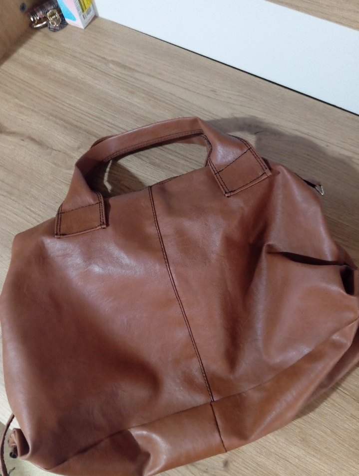 Kahverengi Deri Kadın Çanta - Görsel 3