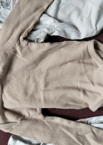 Uzun Kollu Kahverengi Bebek Body - Görsel 4