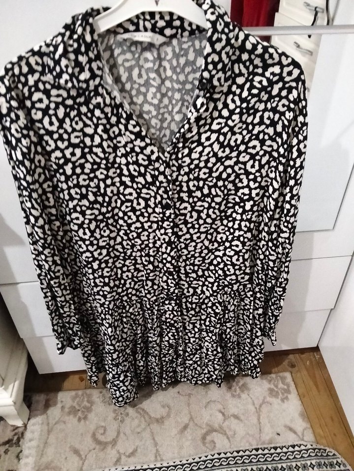 Kadın Uzun Kollu Yılan Desenli elbise - Görsel 2