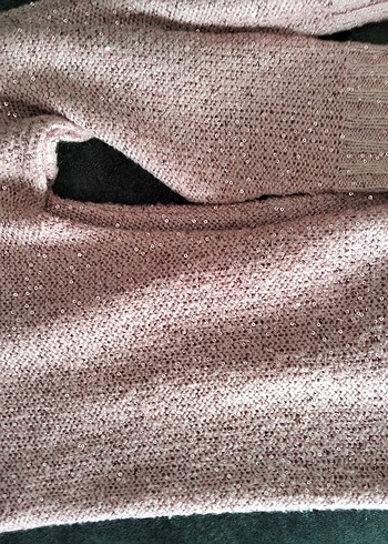 Pembe Parlak Örgü Kadın Kazak - Görsel 3