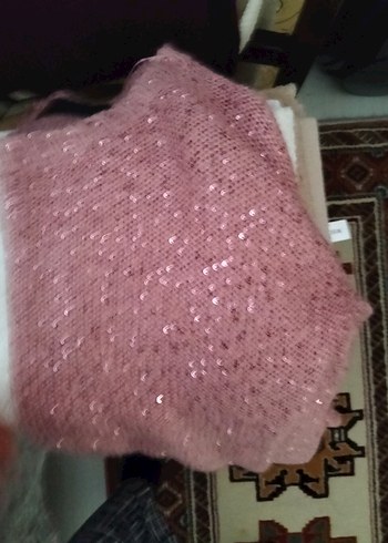 Pembe Parlak Örgü Kadın Kazak - Görsel 6