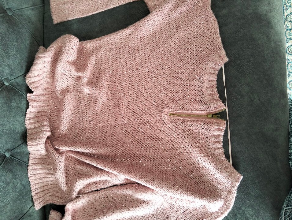 Pembe Parlak Örgü Kadın Kazak - Görsel 4