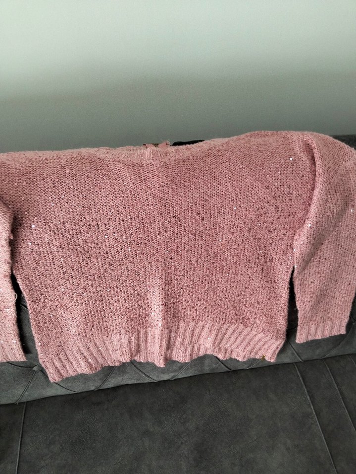 Pembe Parlak Örgü Kadın Kazak - Görsel 2