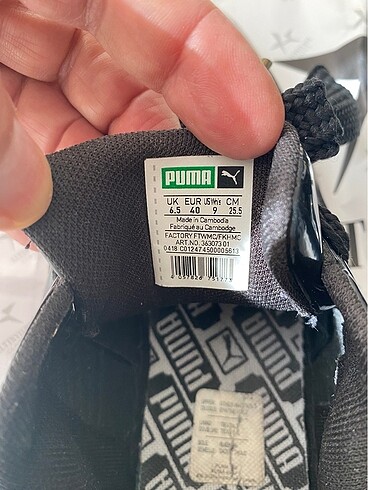 40 Beden siyah Renk Orijinal puma ayakkabı
