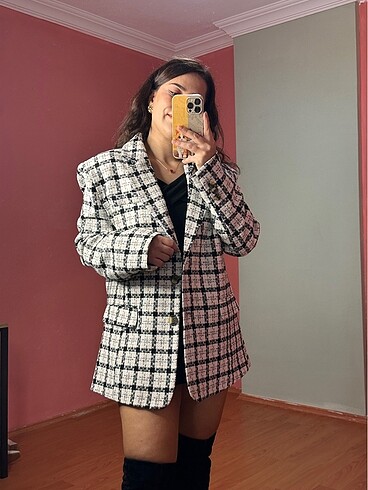 Diğer Ekose blazer ceket
