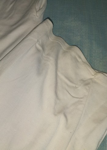 Beyaz Rahat Kesim Keten  Eşofman Altı - Görsel 2