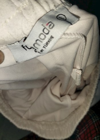 Beyaz Rahat Kesim Keten  Eşofman Altı - Görsel 4