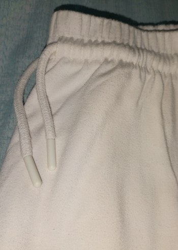 Beyaz Rahat Kesim Keten  Eşofman Altı - Görsel 3