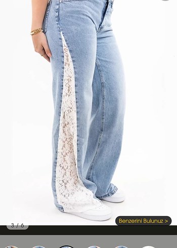 Zara Romantik Dantel Detayli Acik Mavi Denim Jean