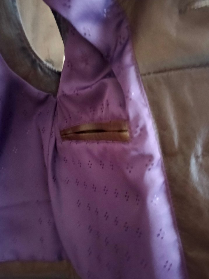 Kuzu derisi sıfır sayılır Kahverengi Deri Düğmeli Yelek - Görsel 3