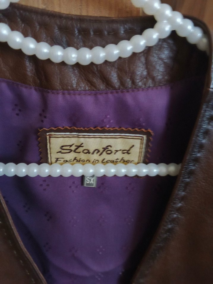 Kuzu derisi sıfır sayılır Kahverengi Deri Düğmeli Yelek - Görsel 4