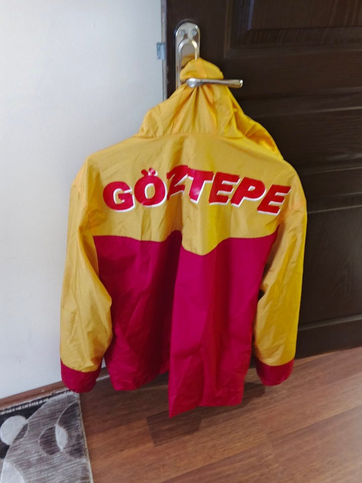 GÖZTEPE Sarı-Kırmızı Fermuarlı Erkek Raincoat - Görsel 2