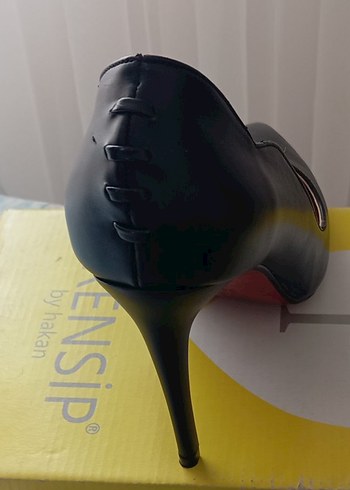 Kadın Siyah Deri Stiletto Topuklu Ayakkabı - Görsel 2