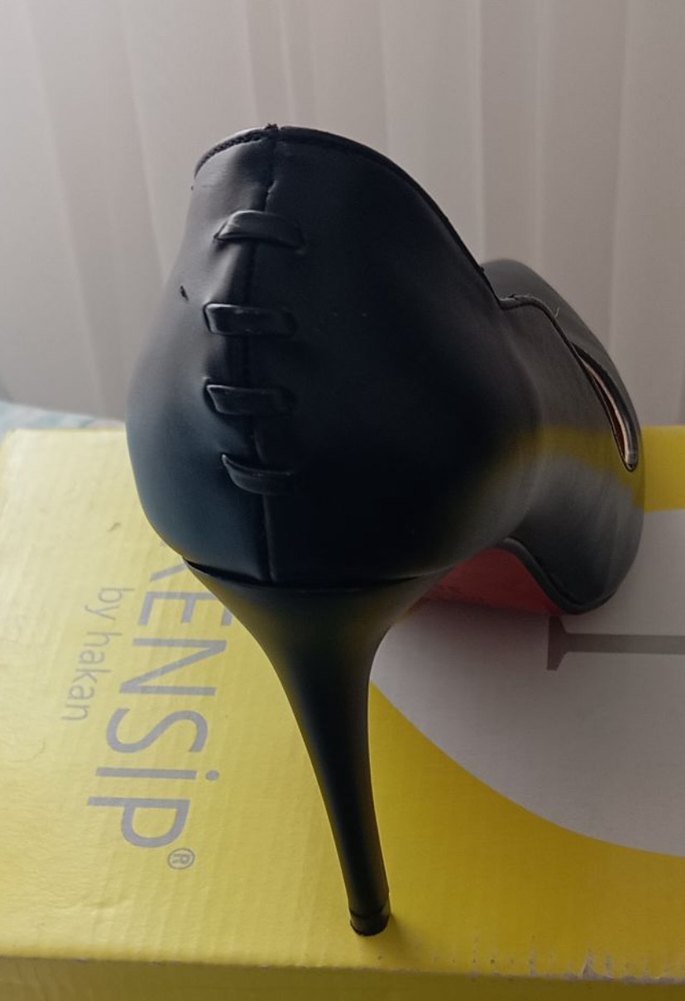 Kadın Siyah Deri Stiletto Topuklu Ayakkabı - Görsel 2