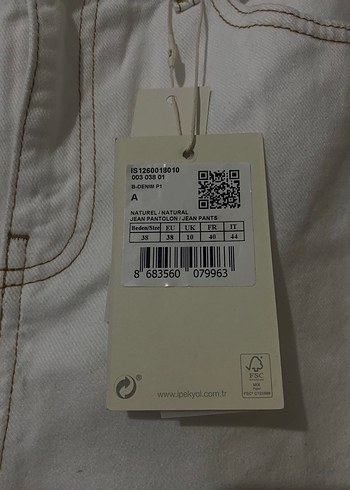 Beyaz Regular Fit Midi Kadın Kot Pantolon - Görsel 3