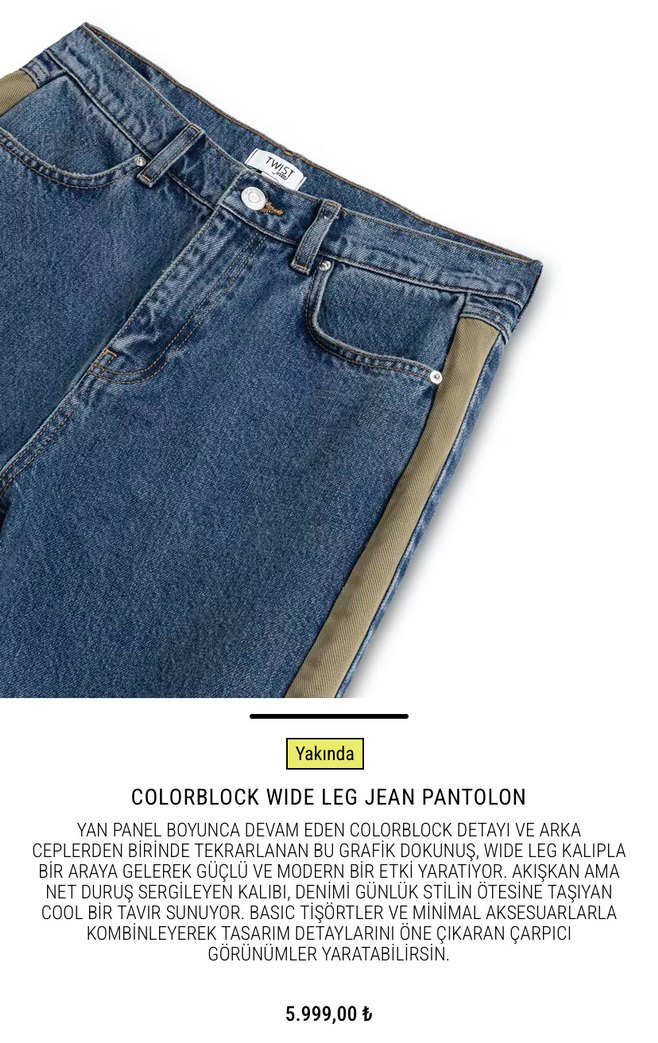 Çizgili kemerli Mavi Kadın Jean - Görsel 2