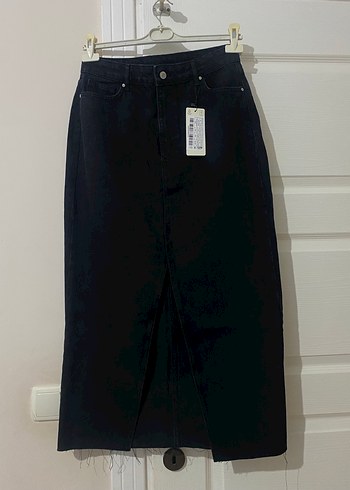 Yırtmaçlı Denim Etek - Görsel 3