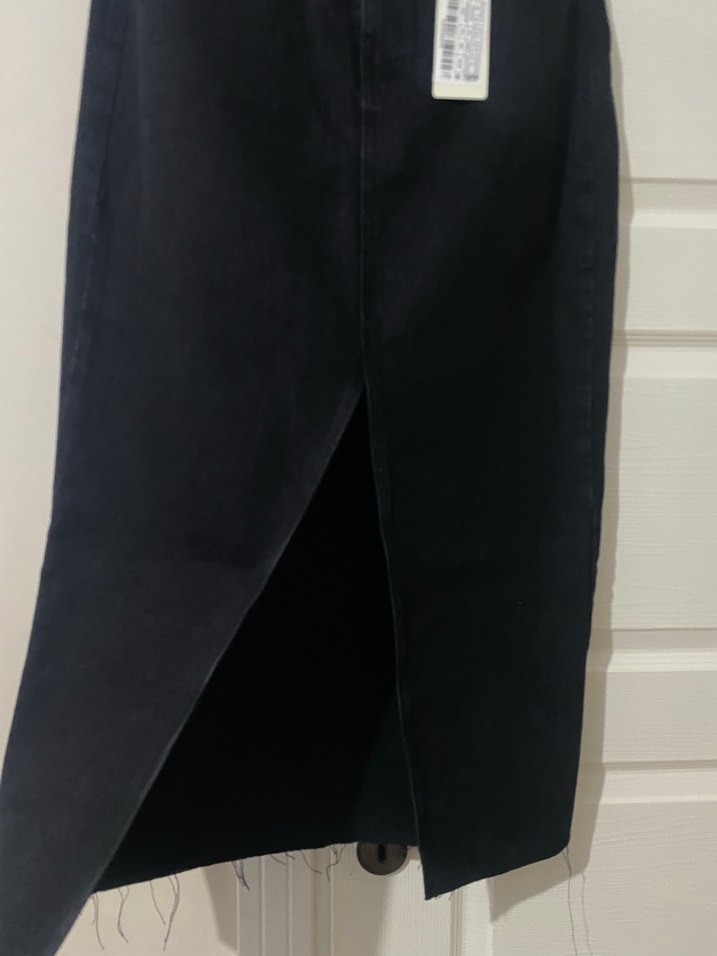 Yırtmaçlı Denim Etek - Görsel 4