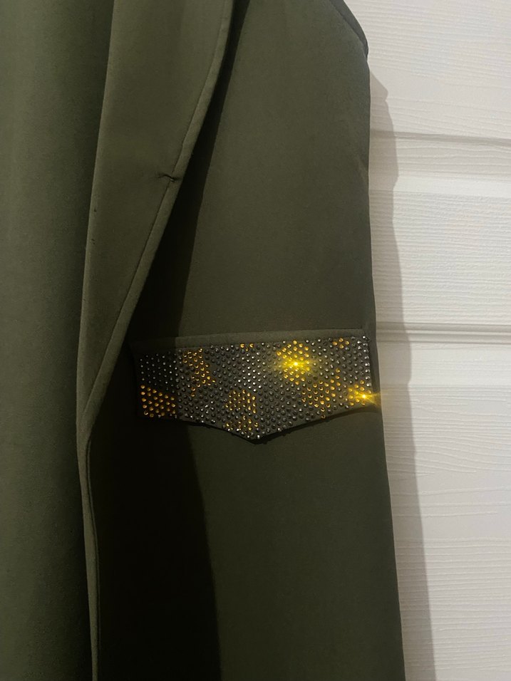 Kadın Taş Desenli Uzun Yelek - Görsel 2