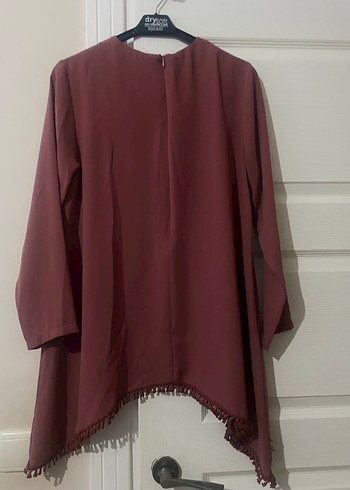 Nar çiçeği Uzun Kollu  Bıncuklu Kadın Tunik - Görsel 2