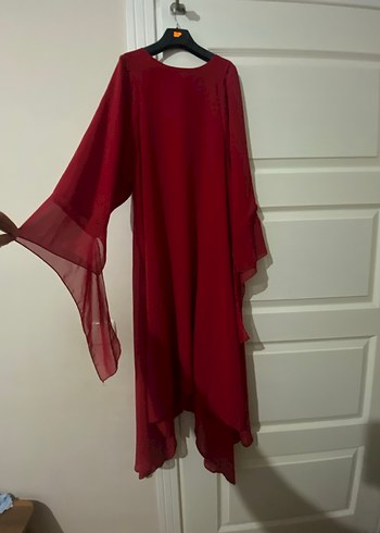 Bordo Uzun Kollu Salaş Kadın Elbise Tunik - Görsel 2